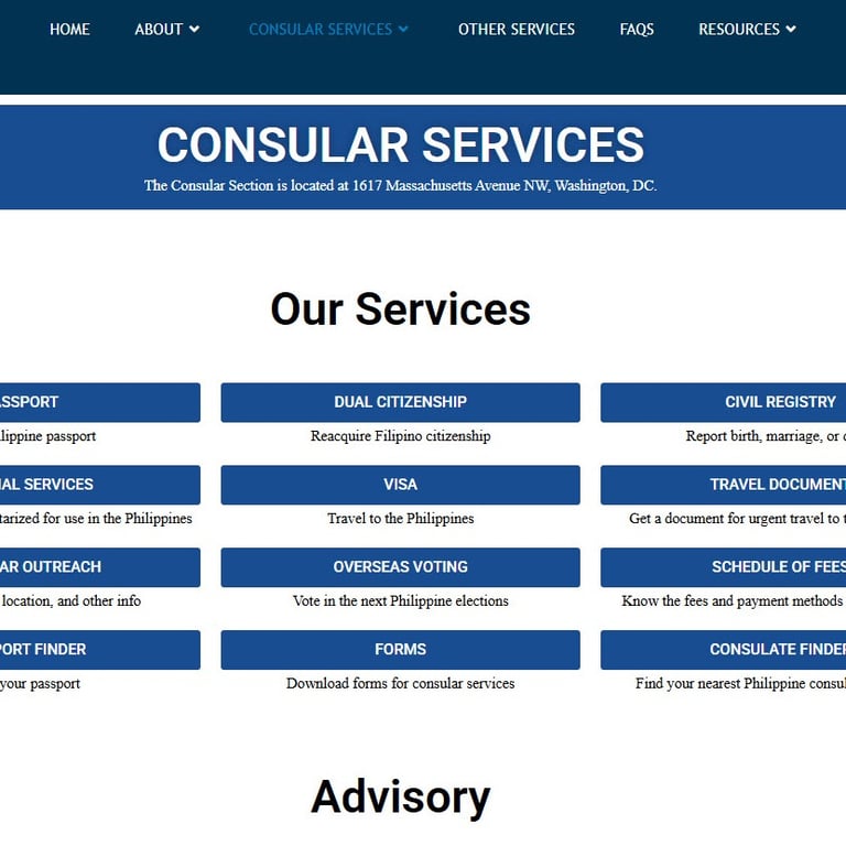 Consular Section of the Embassy of the Republic of the Philippines - Washington D.C.