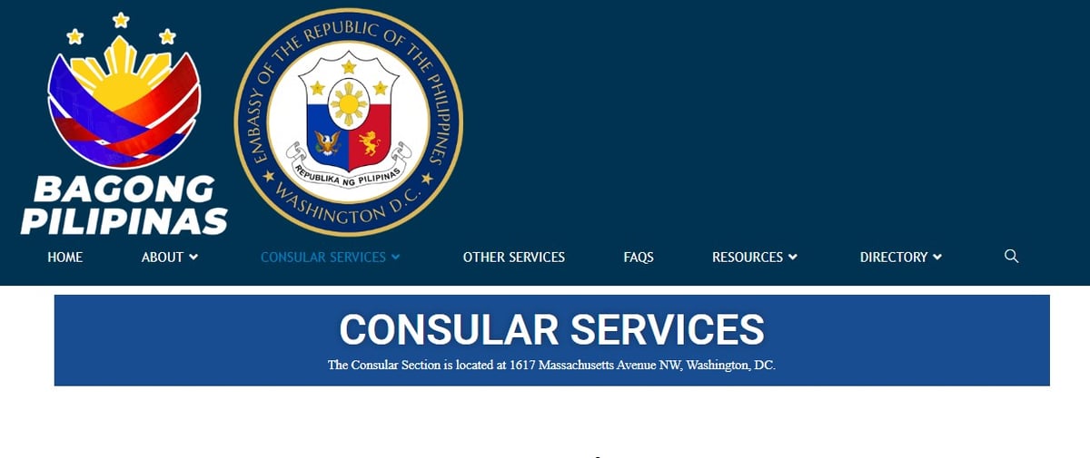 Consular Section of the Embassy of the Republic of the Philippines - Washington D.C.