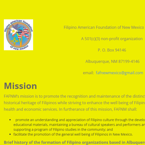 Filipino American Foundation of New Mexico - Filipino organization in Albuquerque NM