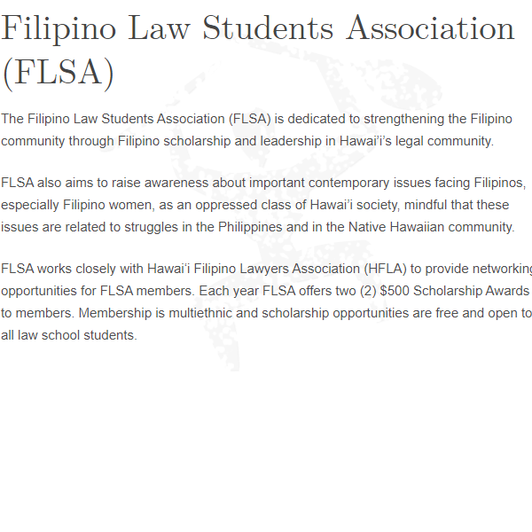 Filipino Organization Near Me - Filipino Law Students Association at UH Manoa
